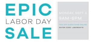 Epic Labor Day Sale Slider 2018 - Earthsavers Spa + Store