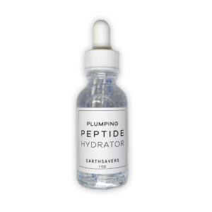 Plumping Peptide Hydrator, a product in Our Line. A clear bottle with a dropper top.